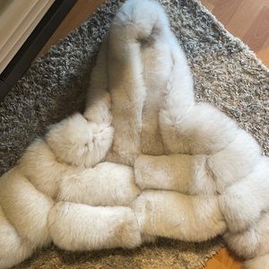 Real fox fur winter jacket